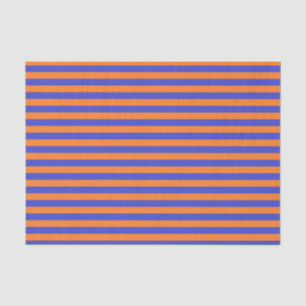 Blue and Orange Stripes Tissue Paper