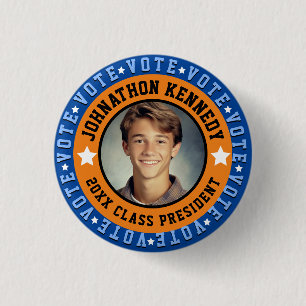 Blue and Orange Student Body Campaign 3 Cm Round Badge