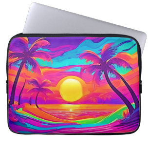 Blue and Orange Sunset Laptop Sleeve