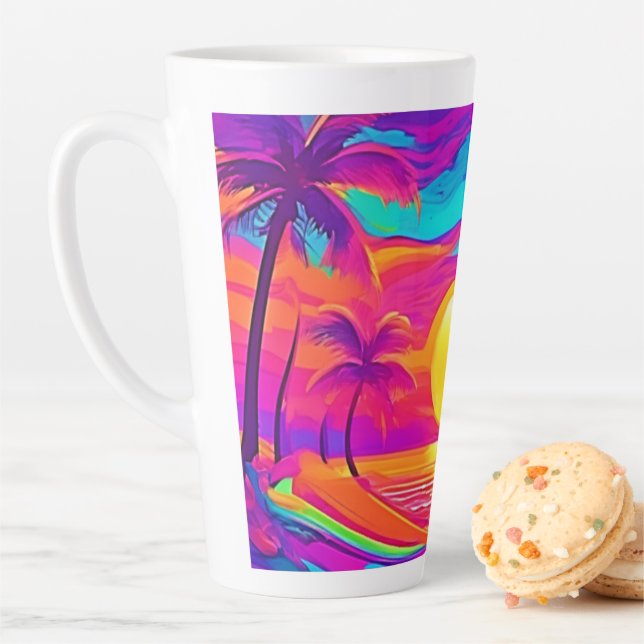 Blue and Orange Sunset Latte Mug (In Situ)