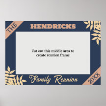 Blue and Pastel Family Reunion photo frame Poster