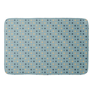 Blue and Peach Dots Bath Mat