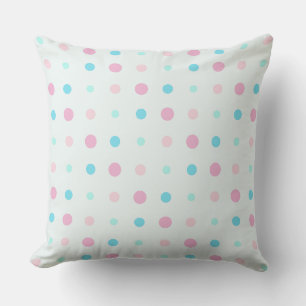 Blue and Peach Dots Cushion