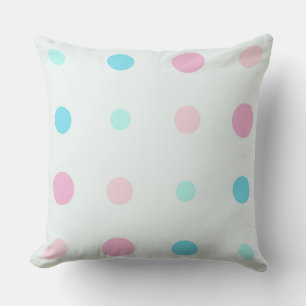 Blue and Peach Dots Cushion
