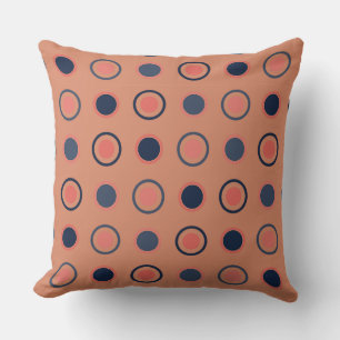 Blue and Peach Dots Cushion