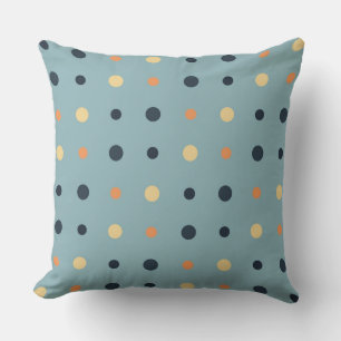 Blue and Peach Dots  Cushion