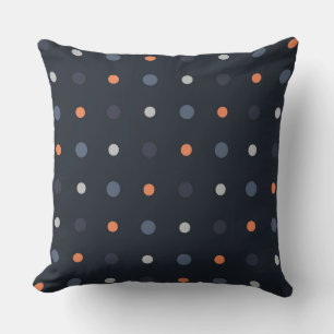 Blue and Peach Dots Cushion