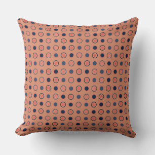 Blue and Peach Dots Cushion