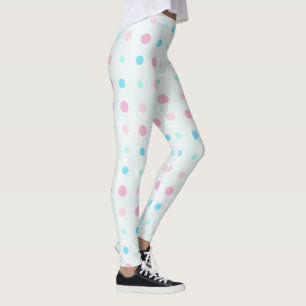 Blue and Peach Dots Leggings