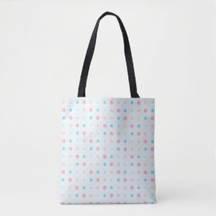 Blue and Peach Dots Tote Bag