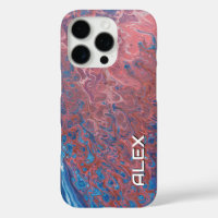 Blue and Peach Paint Swirl – Soft Abstract Pattern