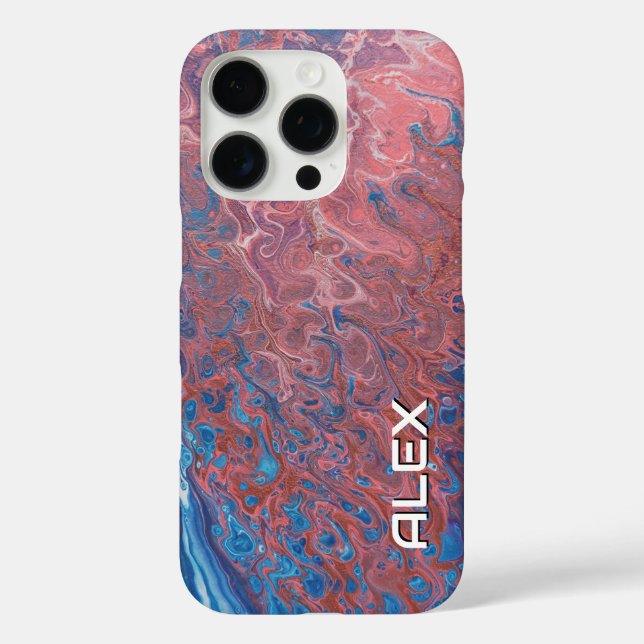 Blue and Peach Paint Swirl – Soft Abstract Pattern Case-Mate iPhone Case (Back)