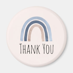 Blue and Peach Rainbow Boho Design Thank You Magnet