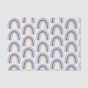 Blue and Peach Rainbow Boho Pattern Tissue Paper