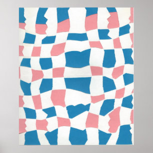 Blue and Pink Abstract Poster