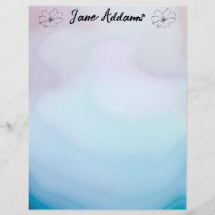 Blue and Pink Agate Custom Letterhead