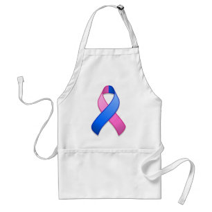 Blue and Pink Awareness Ribbon Apron