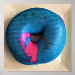 Blue and Pink Bagel Photo Poster