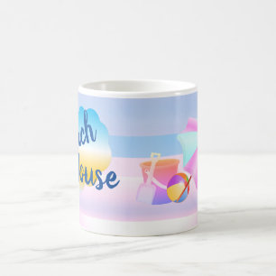 Blue and Pink Beach House Mug