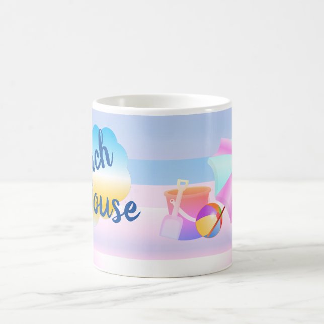 Blue and Pink Beach House Mug (Center)