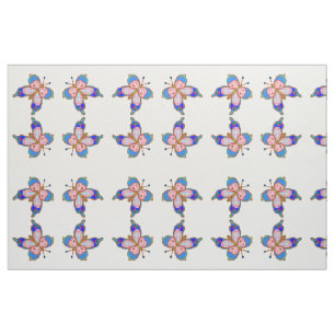 Blue and Pink butterfly Fabric