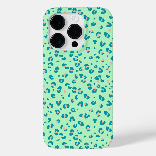 blue and pink cheetah leopard print Case-Mate iPhone case (Back)