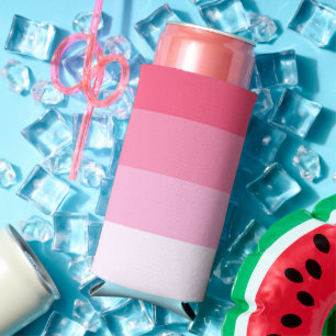 Blue and Pink Colour Shades Stripes Seltzer Can Cooler