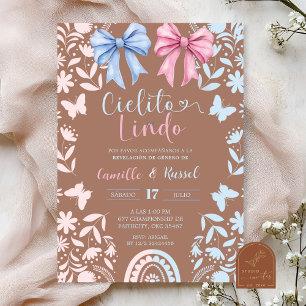 Blue and Pink Coquette Talavera Cielito Lindo Invitation