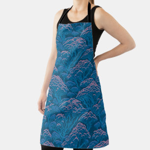 Blue And Pink Coral Reef Pattern Apron
