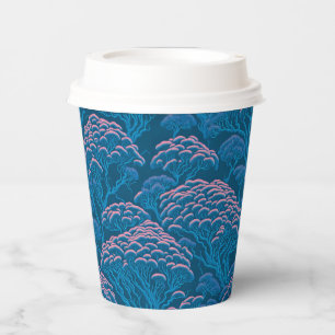 Blue And Pink Coral Reef Pattern Paper Cups