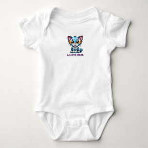 Blue and Pink Curious Kitten Adventures Baby Bodysuit