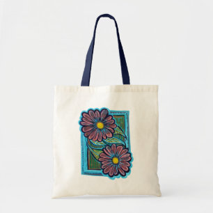 Blue and Pink Daisy Garden                         Tote Bag
