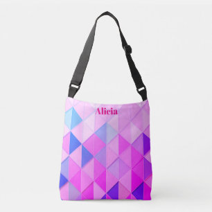 Blue and Pink Diamonds Crossbody Bag