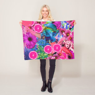Blue and Pink. Fleece Blanket