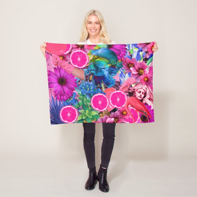 Blue and Pink.  Fleece Blanket (In Situ)