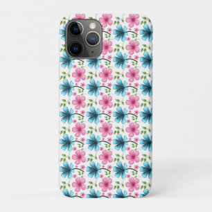 Blue and pink floral pattern  iPhone 11 pro case