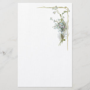 Blue and pink forget me nots stationery