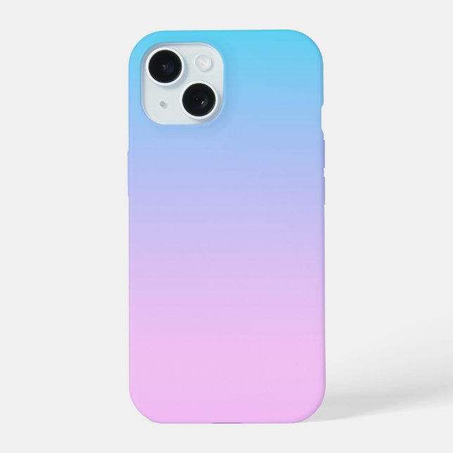 Blue and pink gradient background iPhone 15 case (Back)