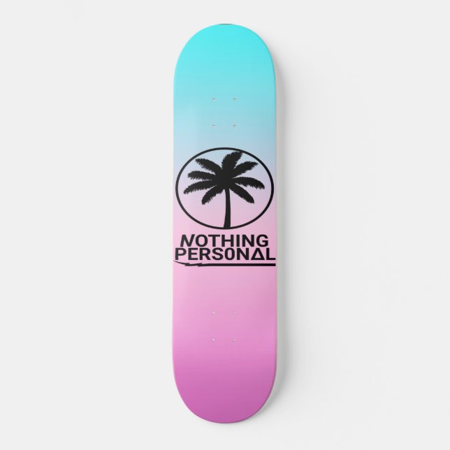 Blue and Pink Gradient Skateboard (Front)