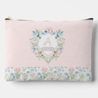 Blue and Pink Grandmillennial Ribbon Crest Baby
