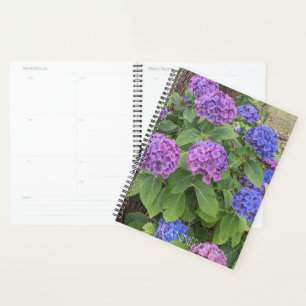 Blue and Pink Hydrangea Blooms Floral Planner