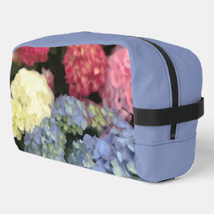 Blue and Pink Hydrangea Digital Flower Painting Dopp Kit