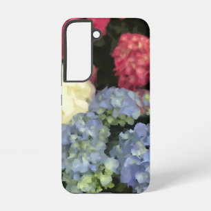 Blue and Pink Hydrangea Digital Flower Painting Samsung Galaxy Case