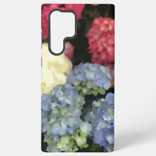 Blue and Pink Hydrangea Digital Flower Painting Samsung Galaxy Case