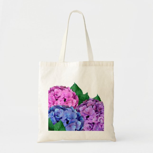 Blue and Pink Hydrangea Flowers   Tote Bag (Front)