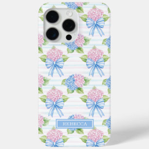 Blue and Pink Hydrangeas iPhone 15 Pro Max Case