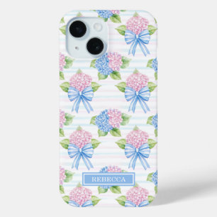 Blue and Pink Hydrangeas iPhone 15 Case