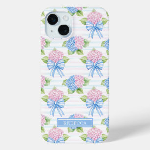 Blue and Pink Hydrangeas iPhone 15 Mini Case