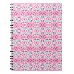 Blue and Pink Lace Deco Chain Pattern Notebook