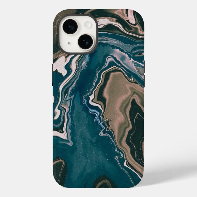 Blue and pink marbled swirls Case-Mate iPhone case (Back)